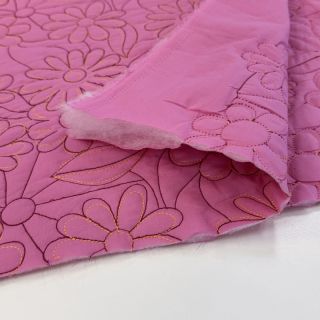 Material textil matlasat Flowers pink