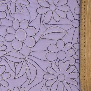 Material textil matlasat Flowers lavender