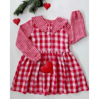 Mușelină Double sided CHECKS MINI red