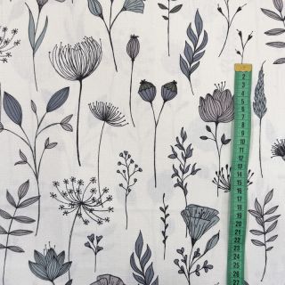 Țesătură decorativă premium Hand Drawn Flowers