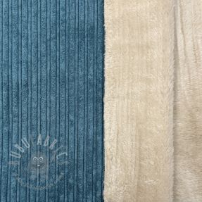 Catifea raiată Cofur fleece petrol