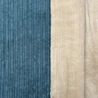 Catifea raiată Cofur fleece petrol