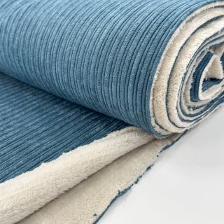 Catifea raiată Cofur fleece petrol