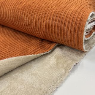 Catifea raiată Cofur fleece brick