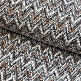 Tricot Knitted jacquard Comfilia Zigzag wavy brown