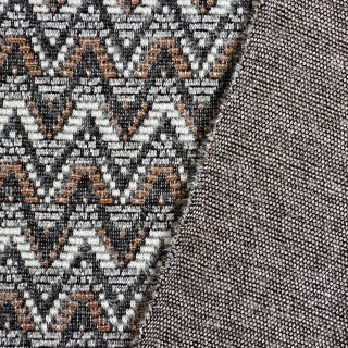 Tricot Knitted jacquard Comfilia Zigzag wavy brown