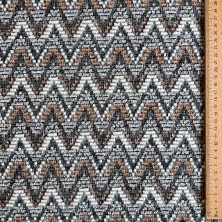 Tricot Knitted jacquard Comfilia Zigzag wavy brown