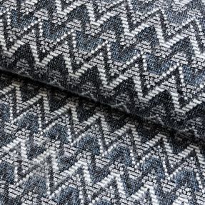 Tricot Knitted jacquard Comfilia Zigzag wavy blue