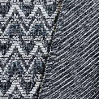 Tricot Knitted jacquard Comfilia Zigzag wavy blue