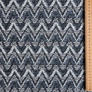 Tricot Knitted jacquard Comfilia Zigzag wavy blue