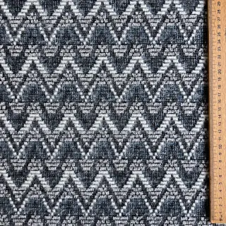 Tricot Knitted jacquard Comfilia Zigzag wavy blue