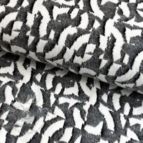 Tricot Knitted jacquard Comfy Collage shapes grey