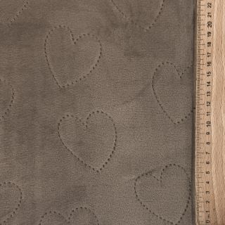 Pluș pentru bebeluși TEDDY Hearts taupe