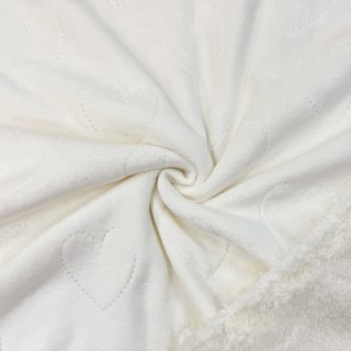 Pluș pentru bebeluși TEDDY Hearts off white