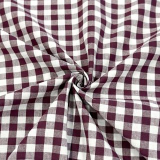 Țesătură din bumbac Check aubergine