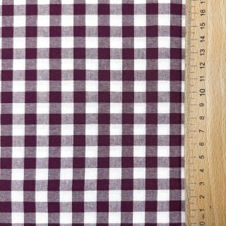 Țesătură din bumbac Check aubergine