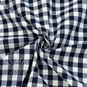 Țesătură din bumbac Check navy