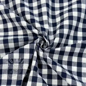 Țesătură din bumbac Check navy