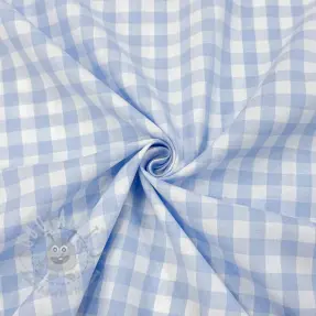 Țesătură din bumbac Check light blue