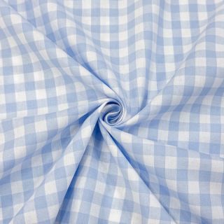 Țesătură din bumbac Check light blue