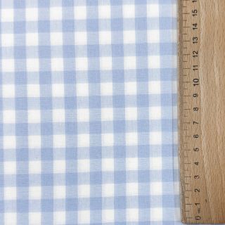 Țesătură din bumbac Check light blue