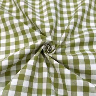 Țesătură din bumbac Check old lime