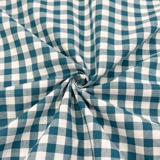 Țesătură din bumbac Check petrol