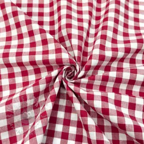 Țesătură din bumbac Check red