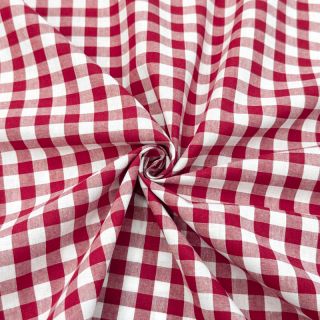 Țesătură din bumbac Check red