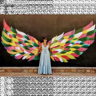 Țesătură din bumbac cu in mint