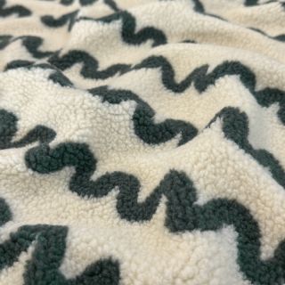 Stofă palton TEDDY JACQUARD Waves army green