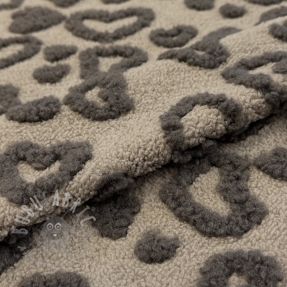 Stofă palton TEDDY Hearts sand