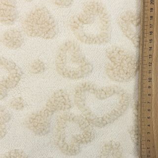 Stofă palton TEDDY Hearts off white