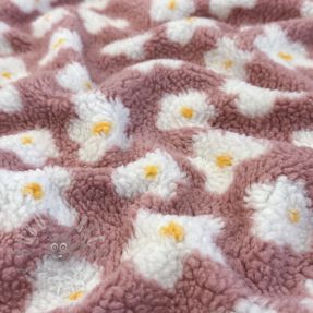 Stofă palton TEDDY Daisy old pink