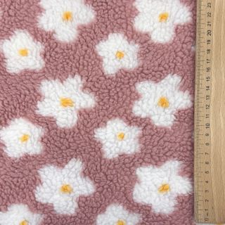 Stofă palton TEDDY Daisy old pink