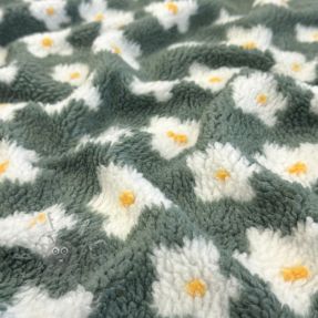 Stofă palton TEDDY Daisy old green