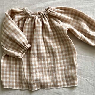 Mușelină Double sided CHECKS MINI beige