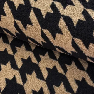Stofă palton TEDDY JACQUARD PIED DE POULE camel