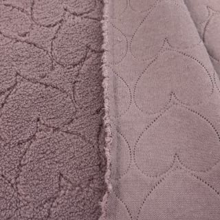 Stofă palton TEDDY Hearts in hearts mauve