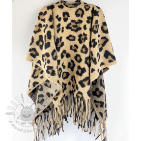 Poncho PRATO boiled wool Panther sand