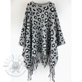 Poncho PRATO boiled wool Panther grey