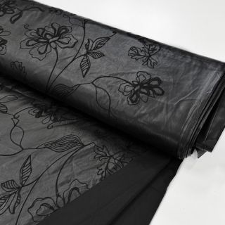 Piele sintetică pentru îmbrăcăminte Flowers design B