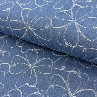 JEANS DENIM JACQUARD Flowers indigo