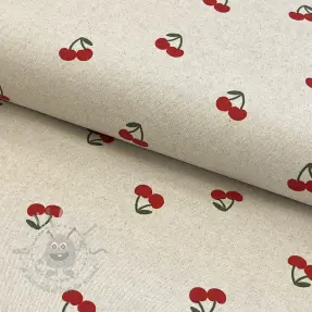 Țesătură decorativă Linenlook Cherries natural