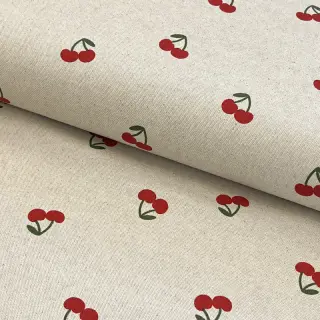 Țesătură decorativă Linenlook Cherries natural