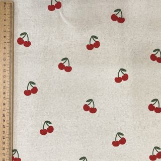 Țesătură decorativă Linenlook Cherries natural