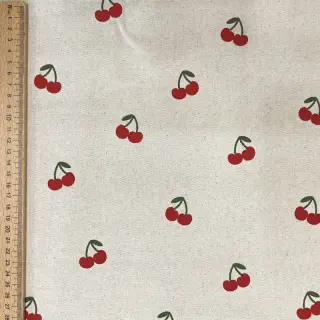 Țesătură decorativă Linenlook Cherries natural