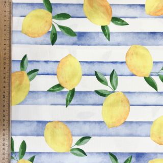 Țesătură decorativă Lemons blue digital print