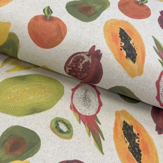 Țesătură decorativă Linenlook Fruit digital print