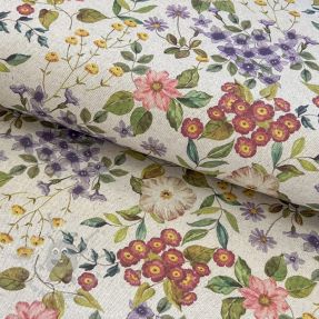 Țesătură decorativă Linenlook Flowers meadow digital print